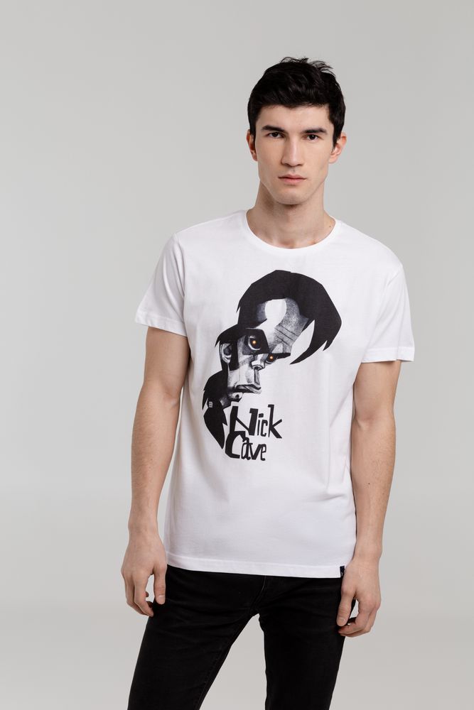 Футболка «Меламед. Nick Cave», белая, размер S-1