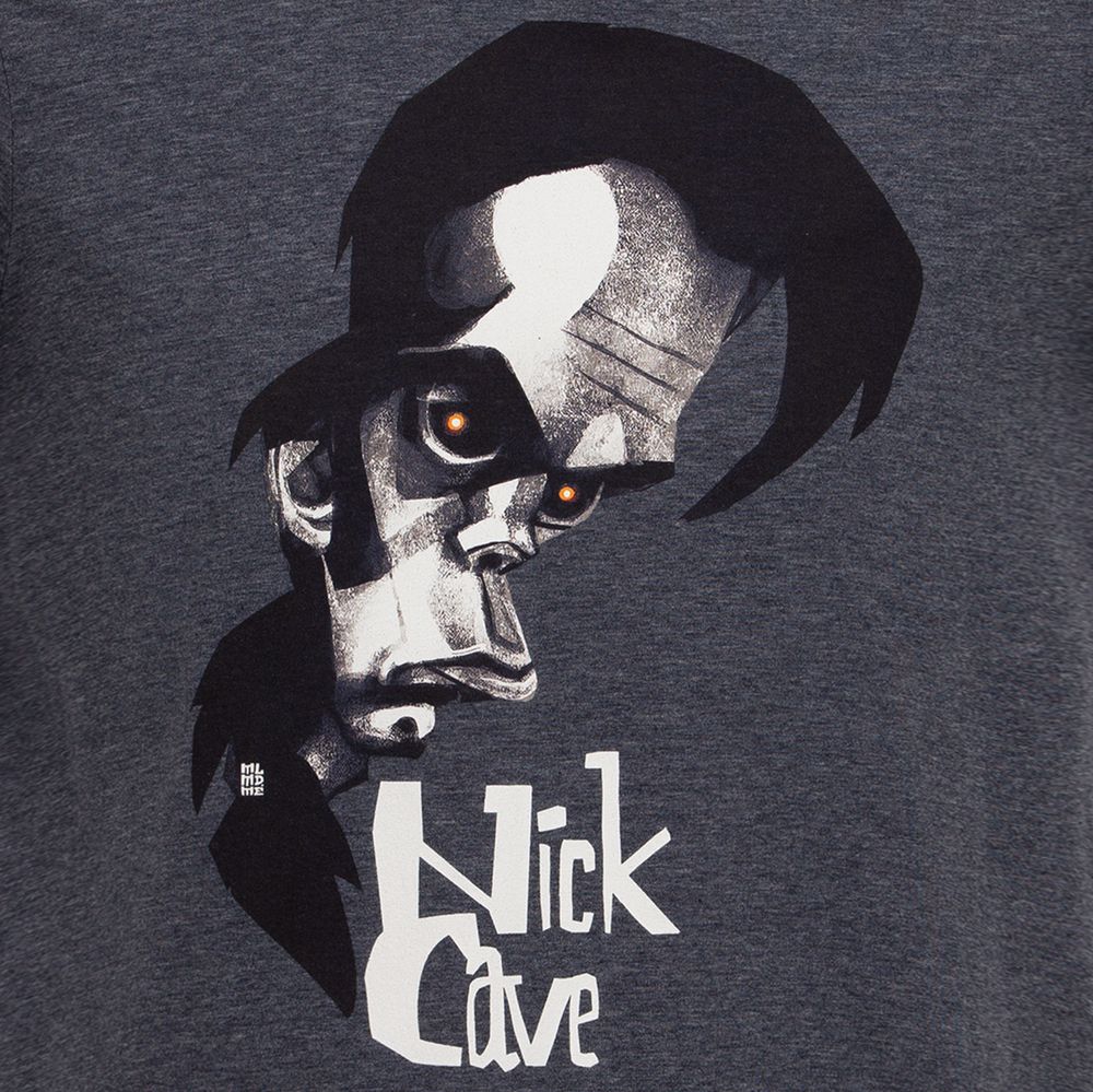Футболка «Меламед. Nick Cave», темно-синий меланж, размер S-3