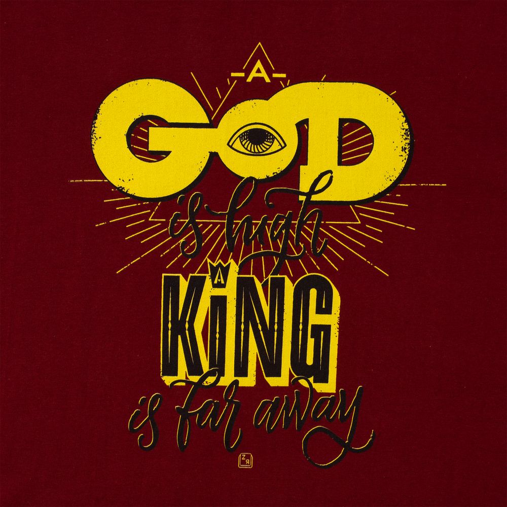 Футболка A God is High, гранатово-красная, размер S-4