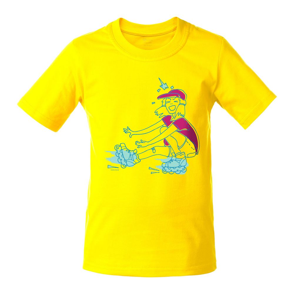 Футболка детская Roller Skates, желтая, 6 лет-1
