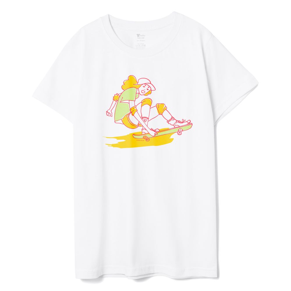Футболка детская Skateboard, белая, 6 лет-1