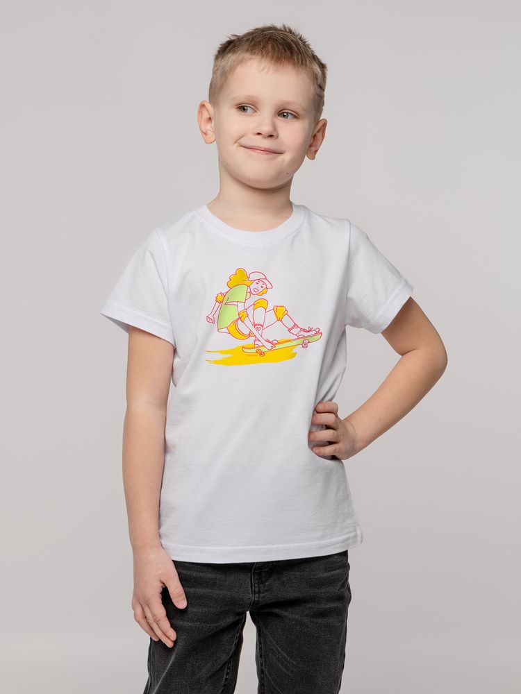 Футболка детская Skateboard, белая, 6 лет-2