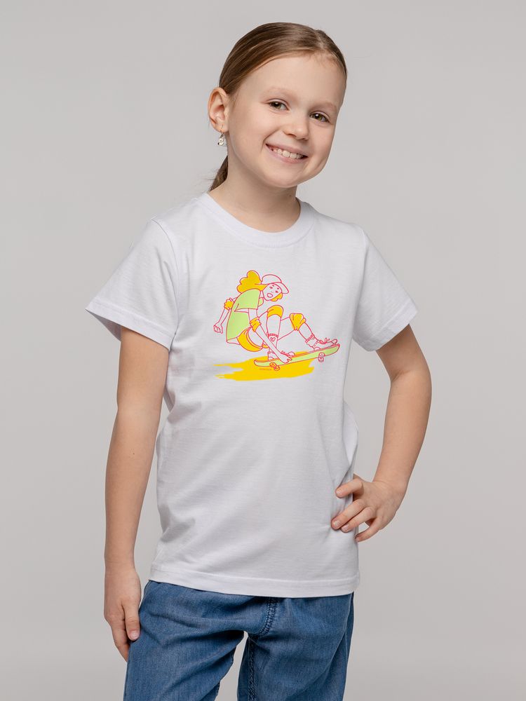 Футболка детская Skateboard, белая, 6 лет-3