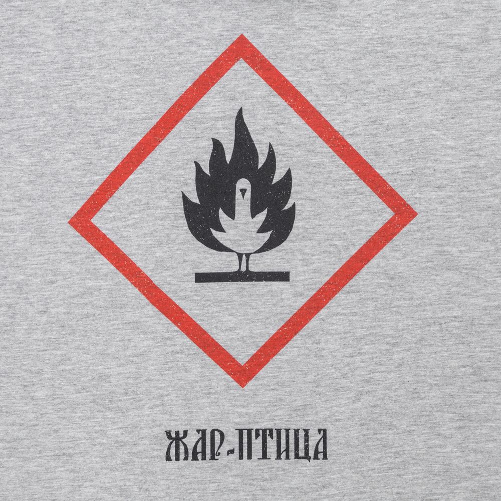 Футболка «Жар-птица», серый меланж, размер S-3