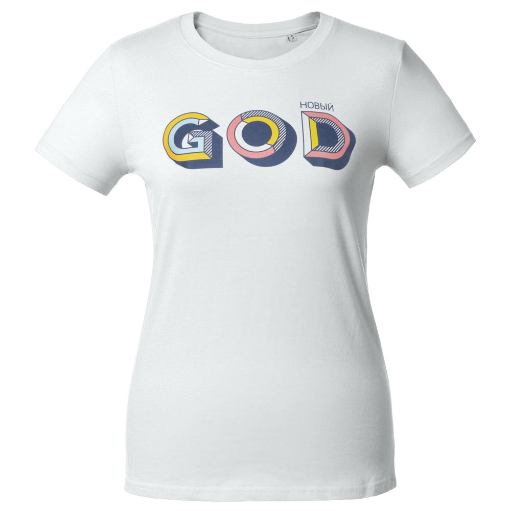 Футболка женская «Новый GOD», белая, размер S-2