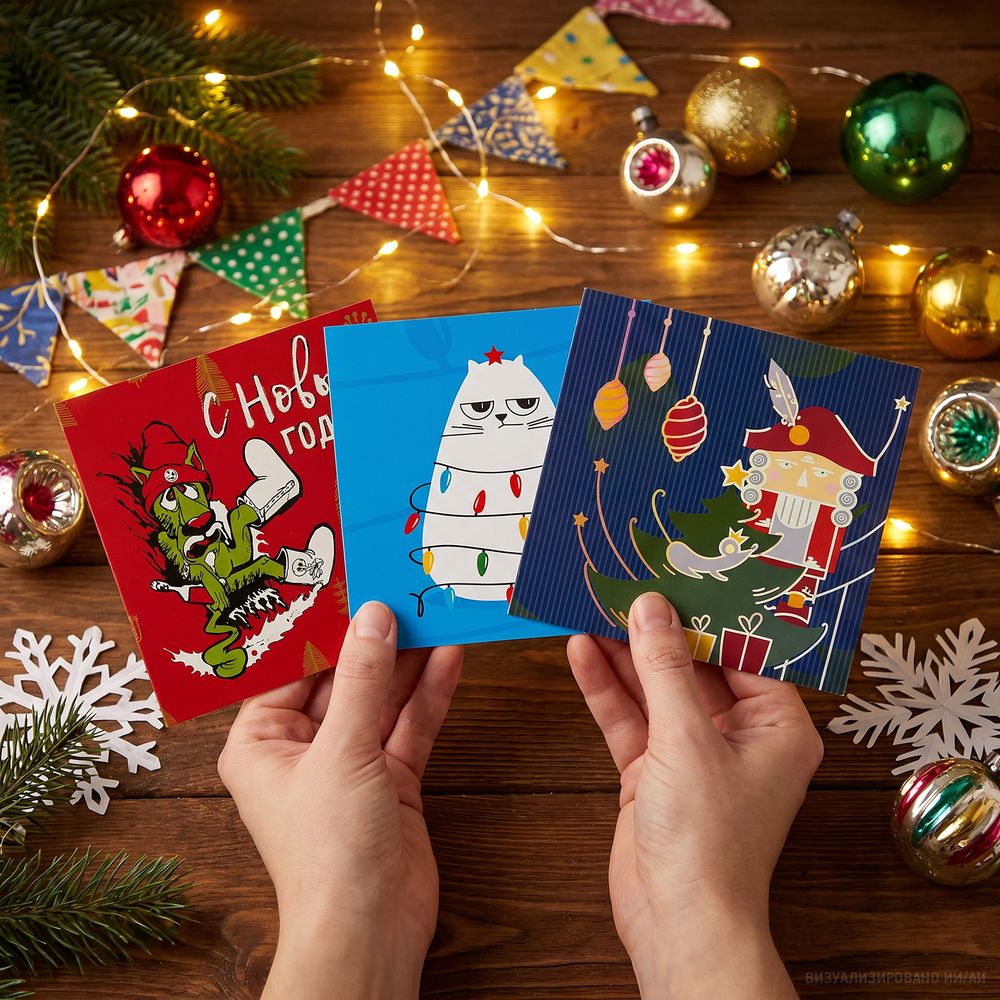 Набор Warmest Wishes: 3 открытки с конвертами-9