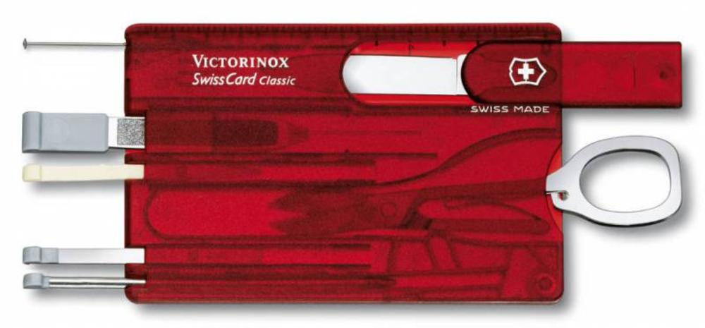 Набор инструментов SwissCard, полупрозрачный красный-2