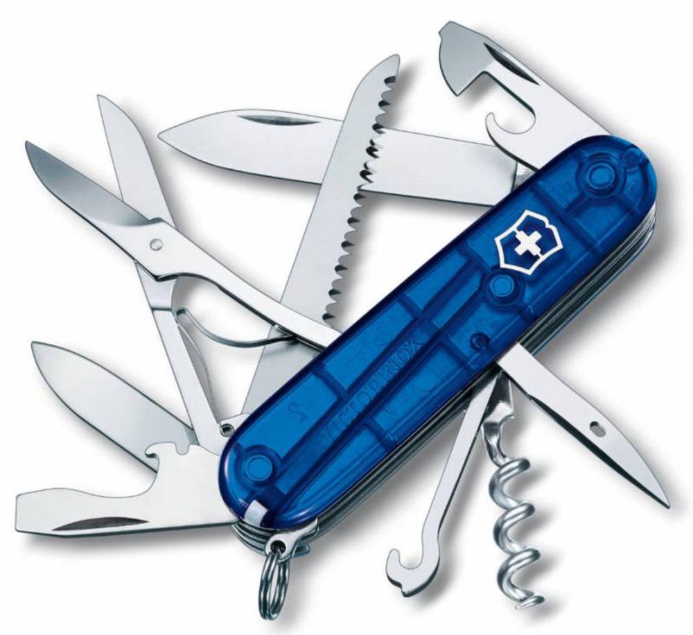 Офицерский нож Huntsman 91, прозрачный синий-1