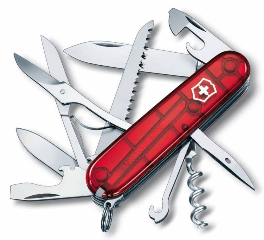 Офицерский нож Huntsman 91, прозрачный красный-1
