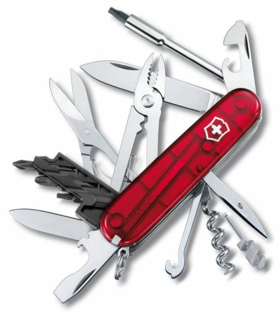 Офицерский нож CyberTool L, прозрачный красный-3