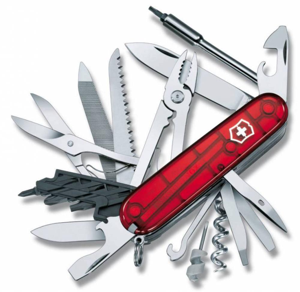 Офицерский нож CyberTool L, полупрозрачный красный-1