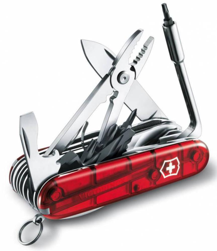 Офицерский нож CyberTool L, полупрозрачный красный-2