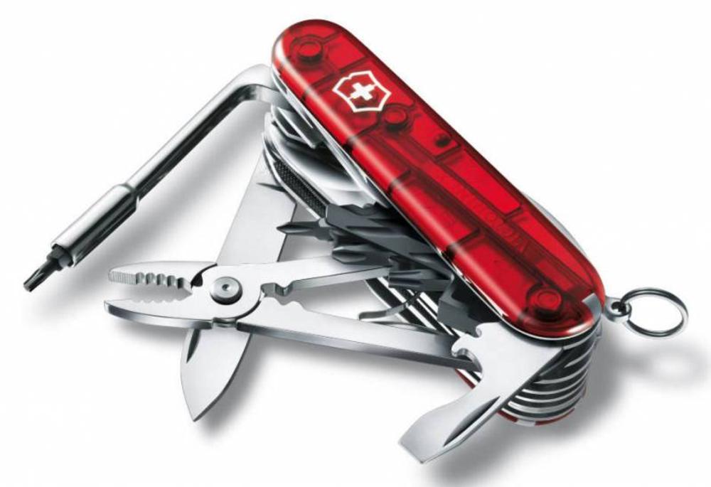 Офицерский нож CyberTool L, полупрозрачный красный-3