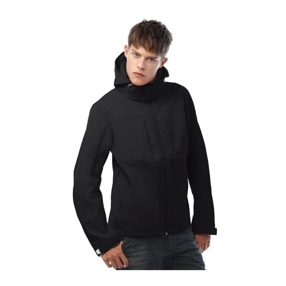 Куртка мужская Hooded Softshell черная, размер S-9