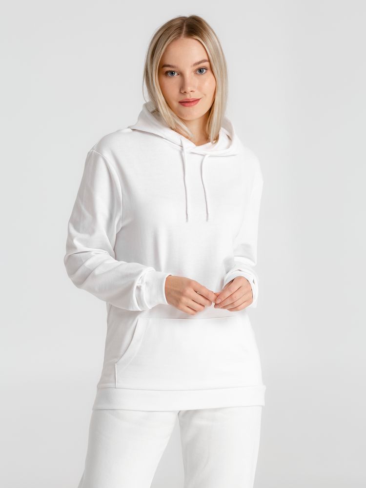 Толстовка с капюшоном унисекс Hoodie, белая, размер S-10