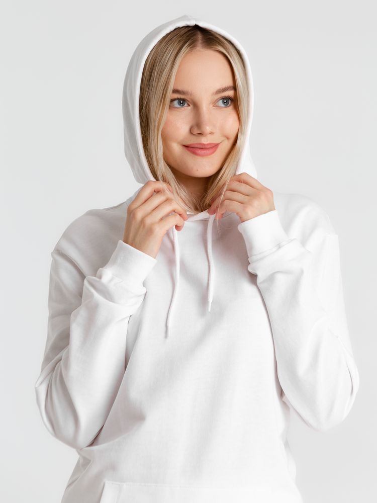 Толстовка с капюшоном унисекс Hoodie, белая, размер S-11