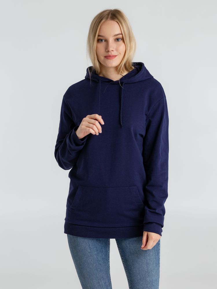 Толстовка с капюшоном унисекс Hoodie, темно-синяя, размер S-6