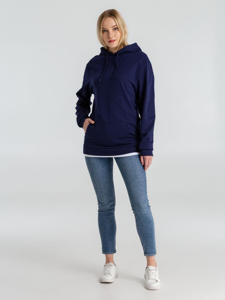 Толстовка с капюшоном унисекс Hoodie, темно-синяя, размер S-8