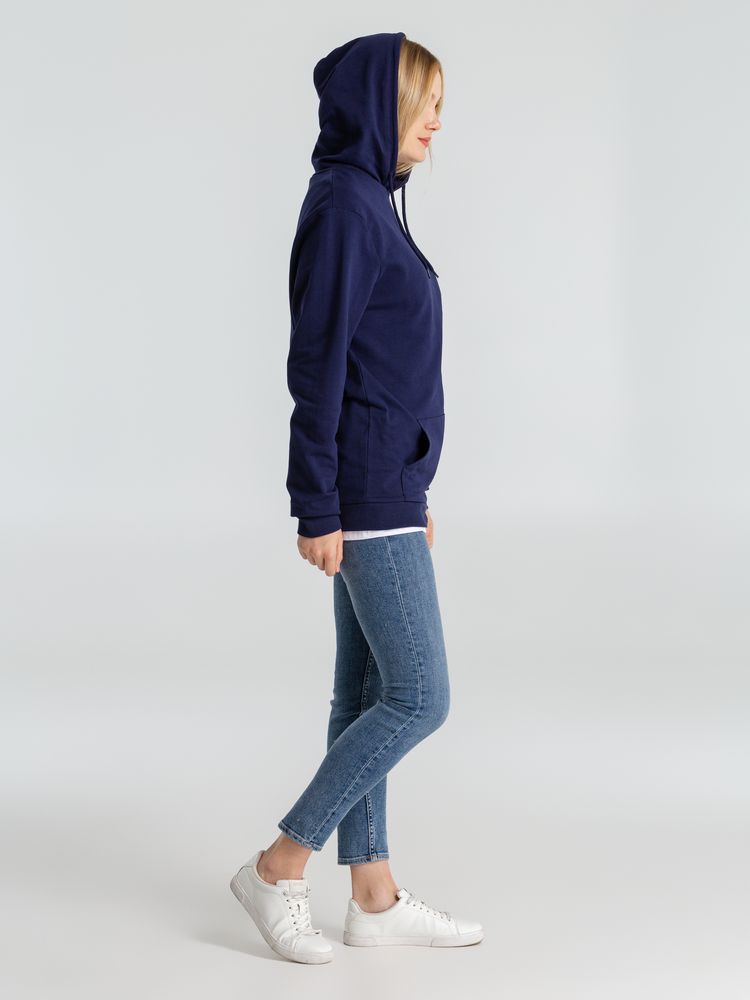 Толстовка с капюшоном унисекс Hoodie, темно-синяя, размер S-9