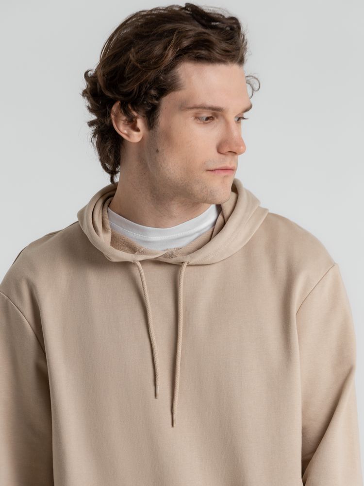 Толстовка с капюшоном унисекс Hoodie, бежевая, размер XS-6