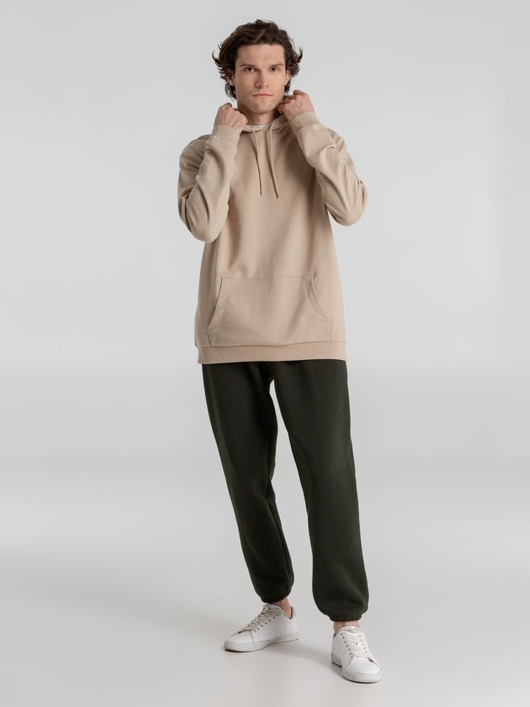 Толстовка с капюшоном унисекс Hoodie, бежевая, размер XS-7