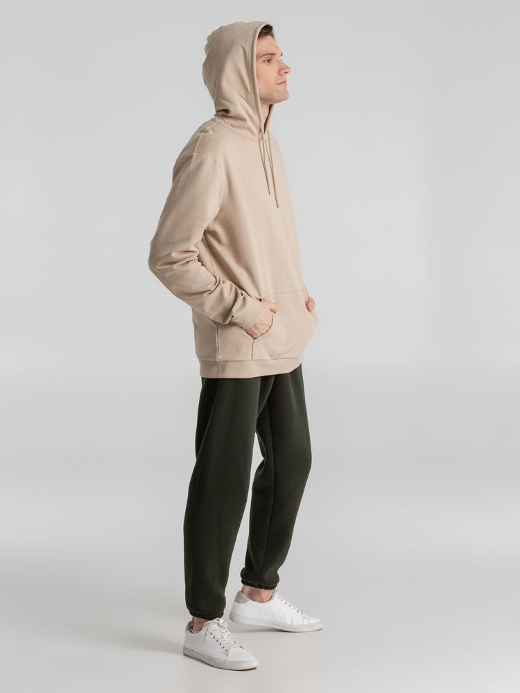 Толстовка с капюшоном унисекс Hoodie, бежевая, размер XS-8