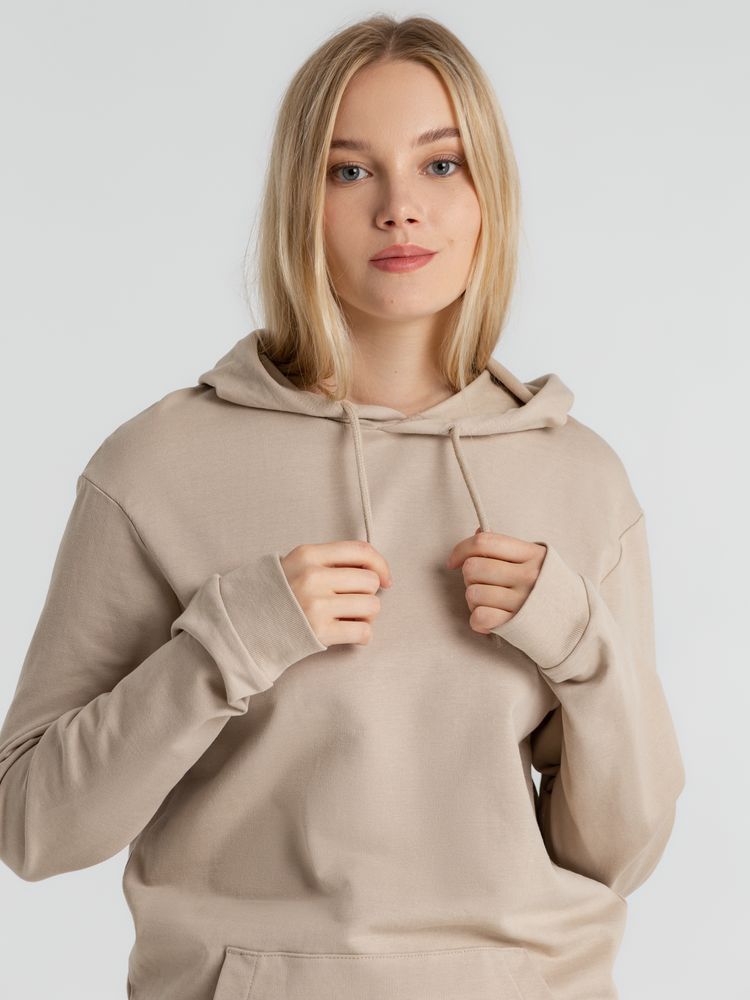 Толстовка с капюшоном унисекс Hoodie, бежевая, размер XS-10