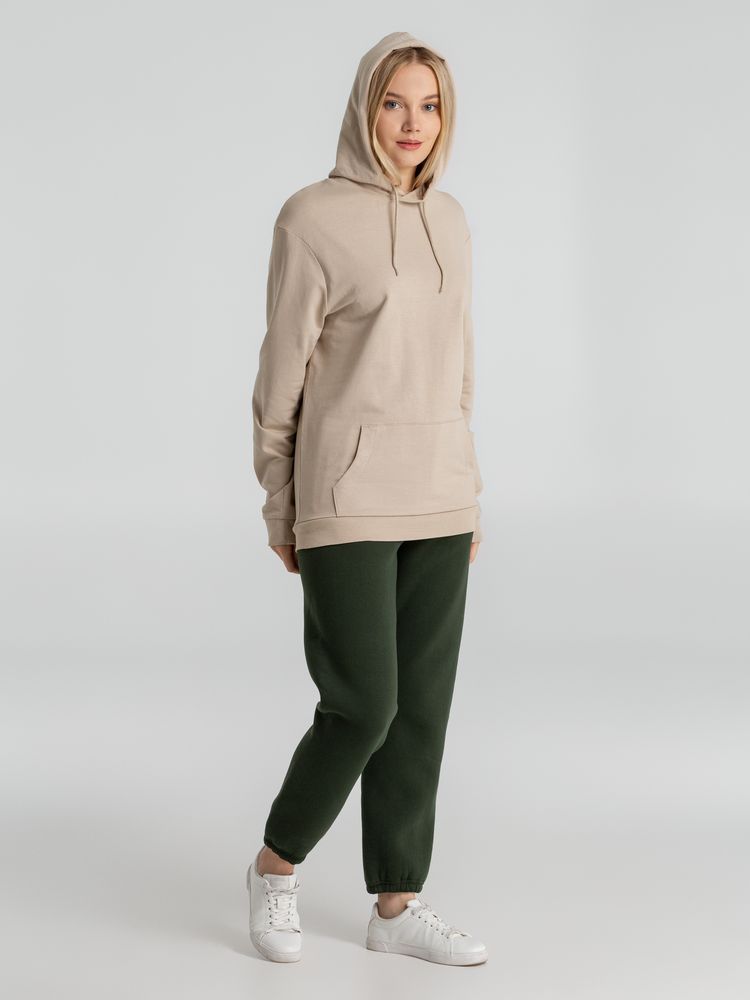 Толстовка с капюшоном унисекс Hoodie, бежевая, размер XS-12
