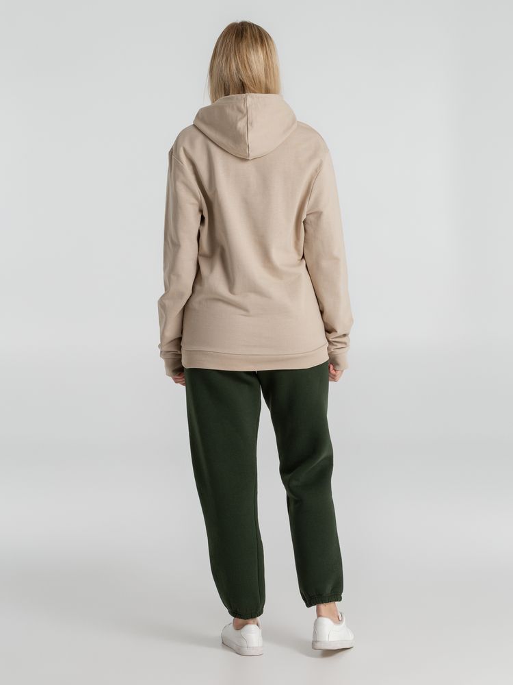 Толстовка с капюшоном унисекс Hoodie, бежевая, размер XS-13