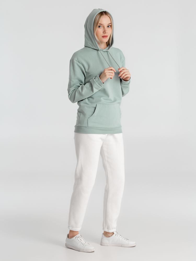 Толстовка с капюшоном унисекс Hoodie, серо-зеленая, размер S-7