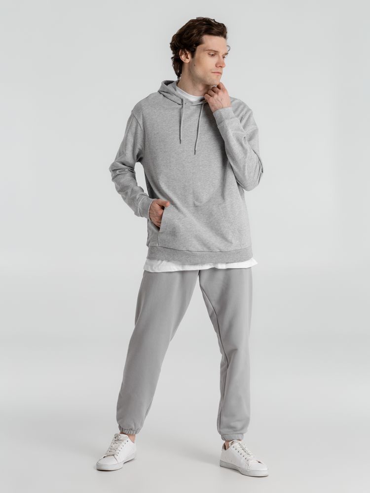 Толстовка с капюшоном унисекс Hoodie, серый меланж, размер S-9