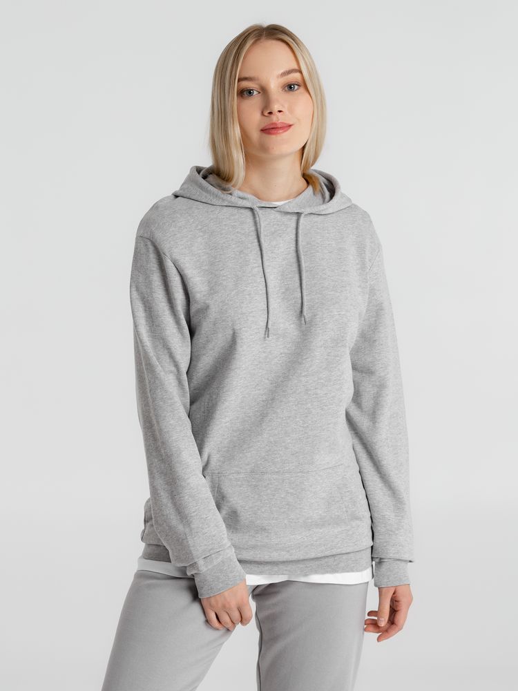 Толстовка с капюшоном унисекс Hoodie, серый меланж, размер S-11