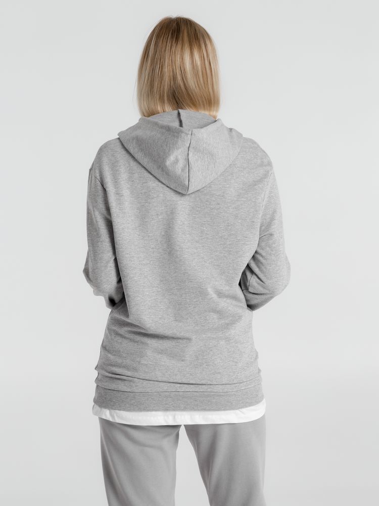 Толстовка с капюшоном унисекс Hoodie, серый меланж, размер S-12