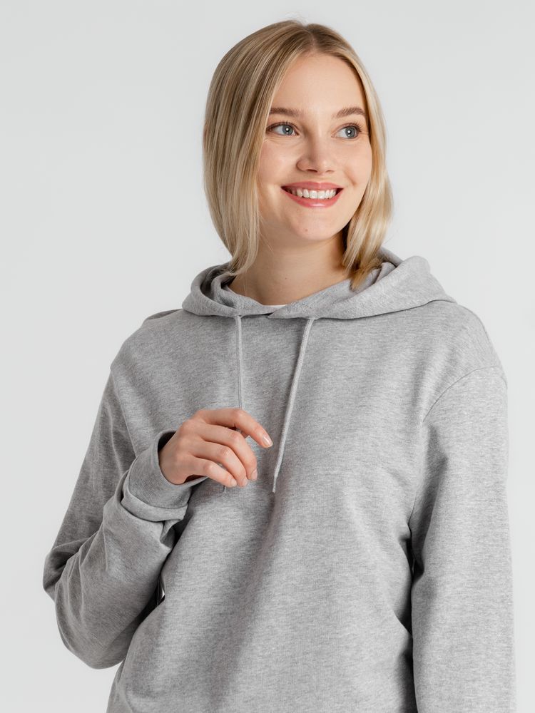 Толстовка с капюшоном унисекс Hoodie, серый меланж, размер S-13