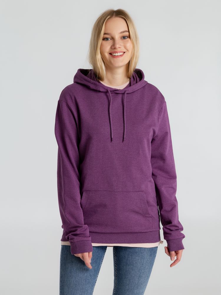 Толстовка с капюшоном унисекс Hoodie, фиолетовый меланж, размер S-6