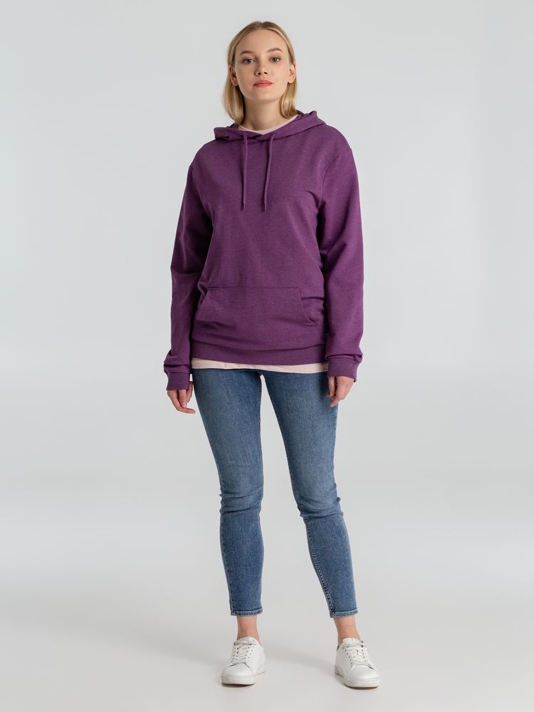Толстовка с капюшоном унисекс Hoodie, фиолетовый меланж, размер S-8