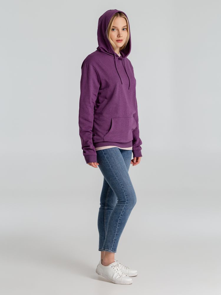 Толстовка с капюшоном унисекс Hoodie, фиолетовый меланж, размер S-9