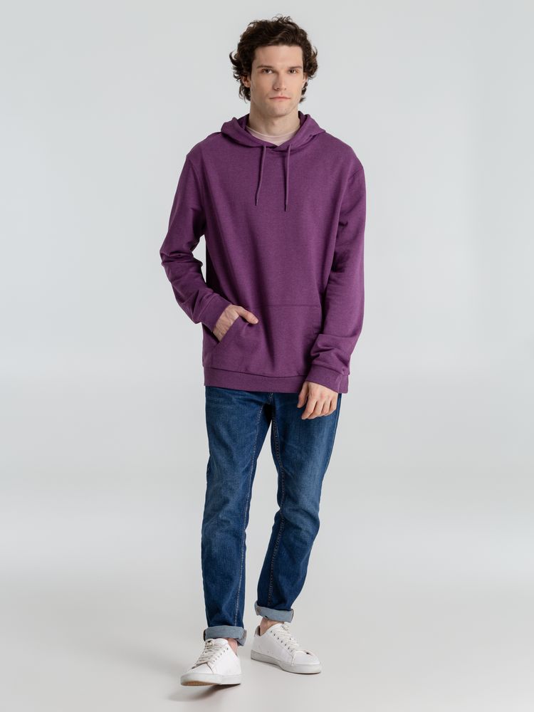 Толстовка с капюшоном унисекс Hoodie, фиолетовый меланж, размер S-13