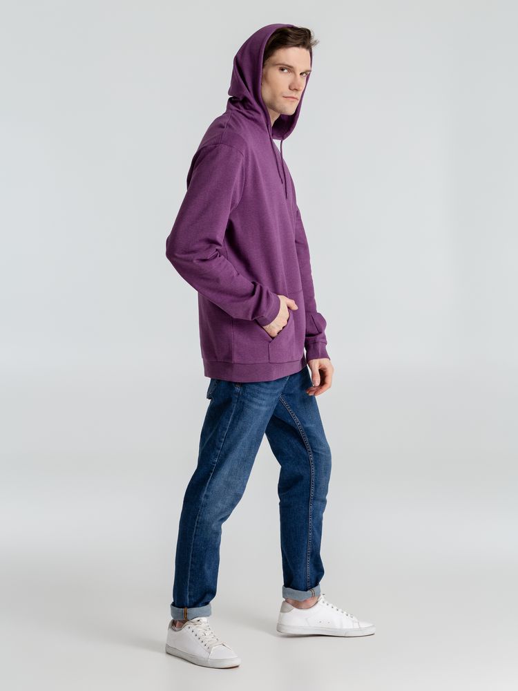 Толстовка с капюшоном унисекс Hoodie, фиолетовый меланж, размер S-14