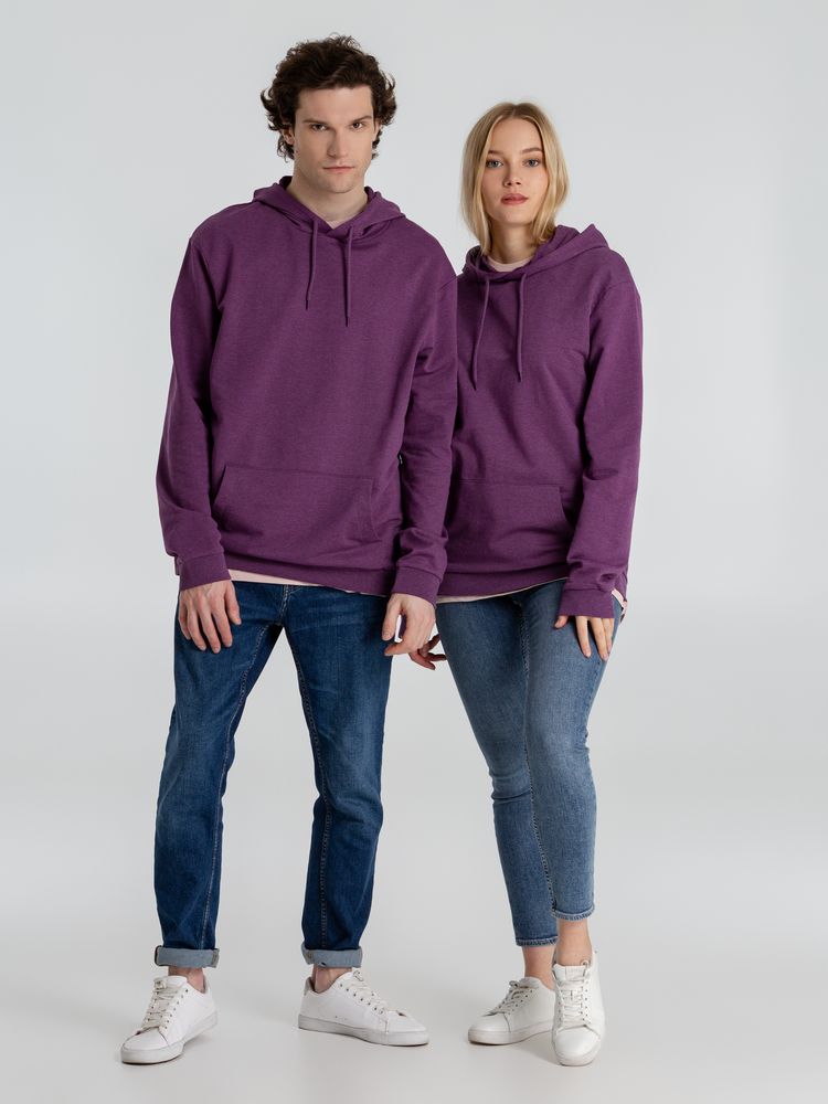 Толстовка с капюшоном унисекс Hoodie, фиолетовый меланж, размер S-16