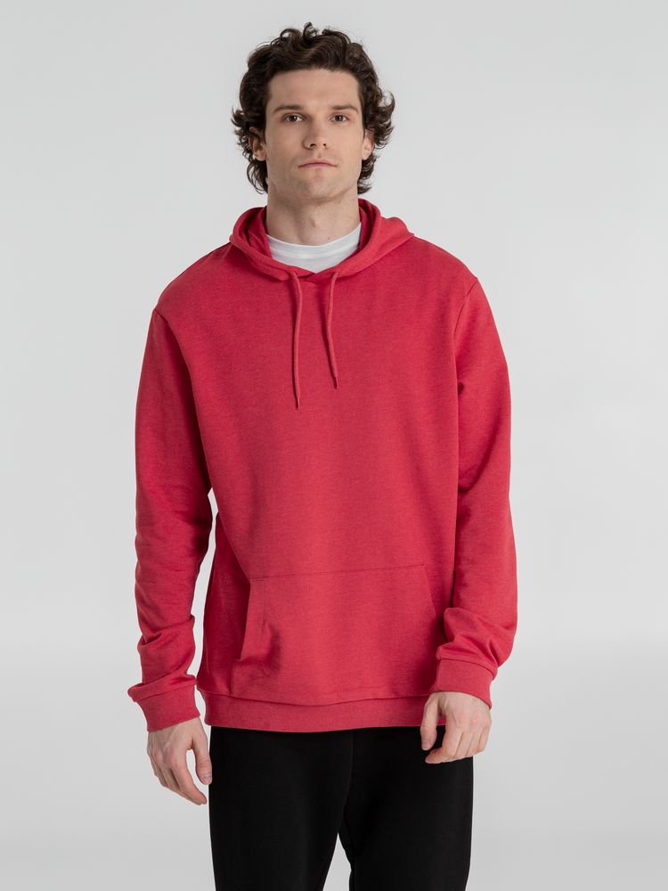 Толстовка с капюшоном унисекс Hoodie, красный меланж, размер M-6