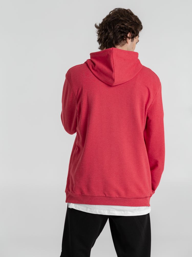Толстовка с капюшоном унисекс Hoodie, красный меланж, размер M-7