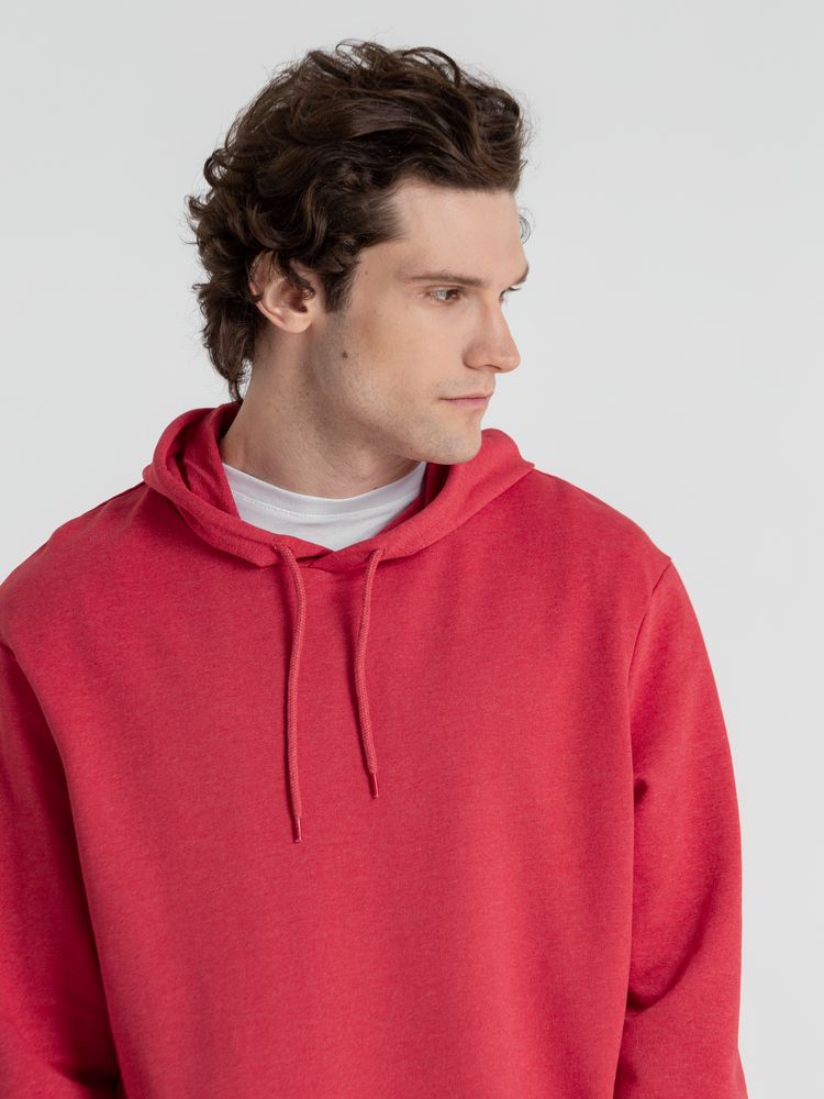 Толстовка с капюшоном унисекс Hoodie, красный меланж, размер M-8