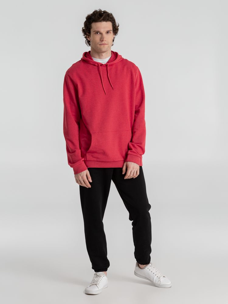 Толстовка с капюшоном унисекс Hoodie, красный меланж, размер M-9
