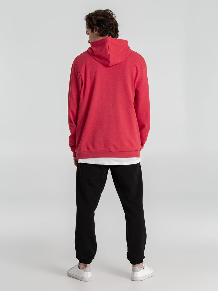 Толстовка с капюшоном унисекс Hoodie, красный меланж, размер M-10