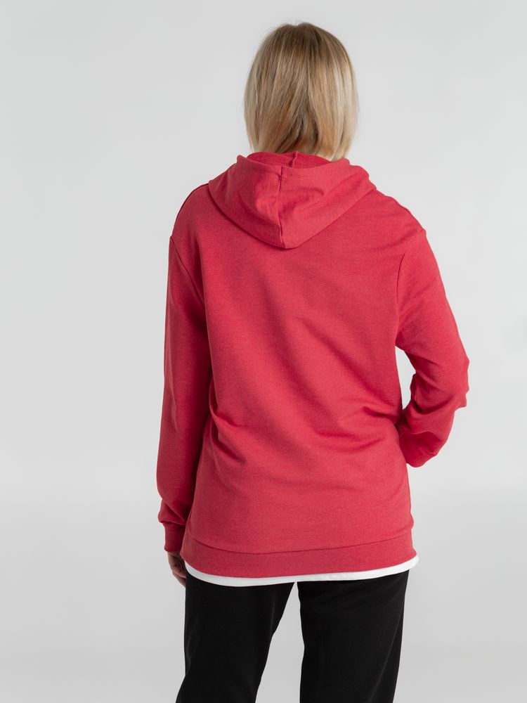 Толстовка с капюшоном унисекс Hoodie, красный меланж, размер M-12