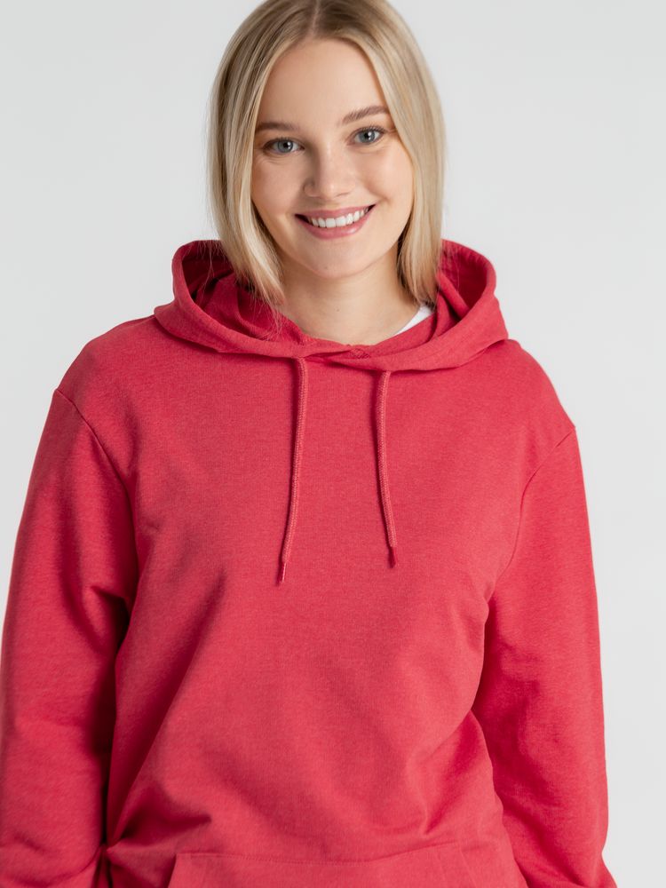Толстовка с капюшоном унисекс Hoodie, красный меланж, размер M-13