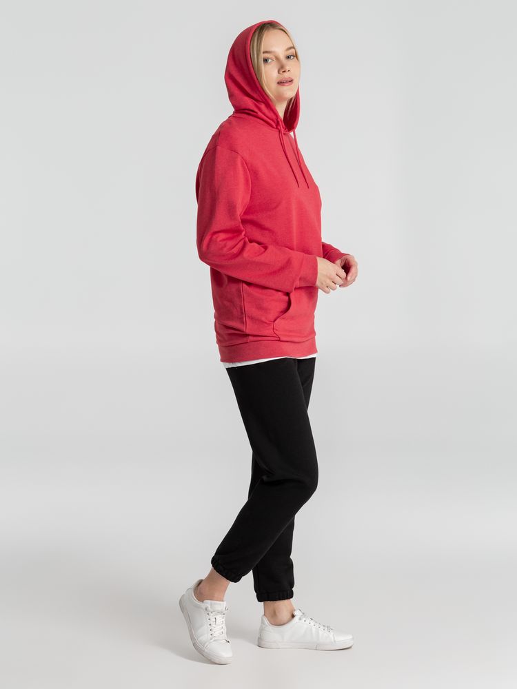 Толстовка с капюшоном унисекс Hoodie, красный меланж, размер M-15