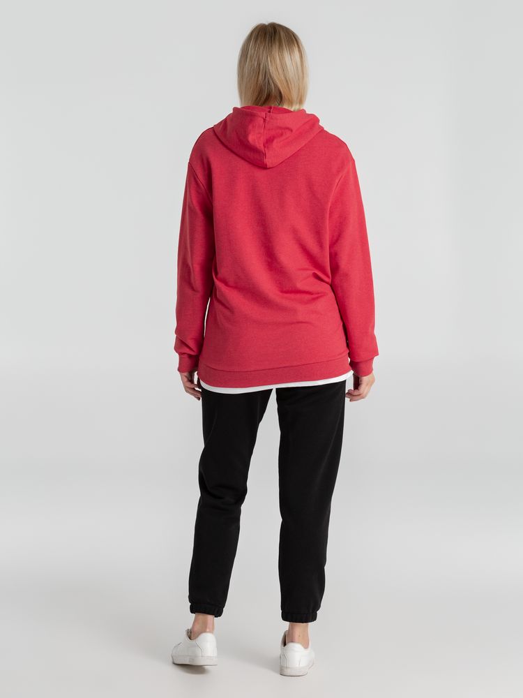 Толстовка с капюшоном унисекс Hoodie, красный меланж, размер M-16