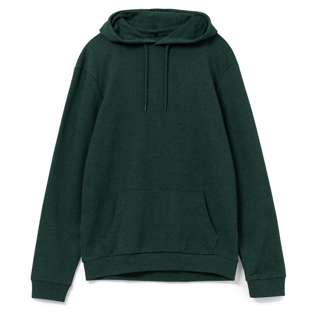 Толстовка с капюшоном унисекс Hoodie, темно-зеленый меланж, размер XS-1